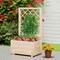 Natural Pine Wood Raised Garden Bed with Trellis Large Planter Box for Vegetables and Flowers